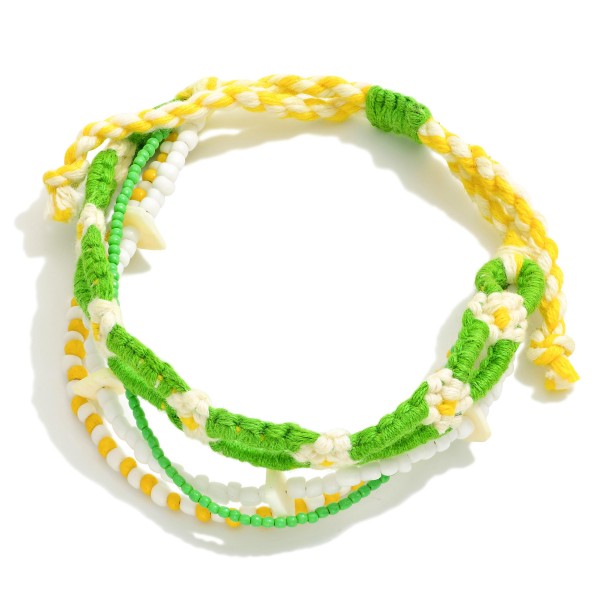 Wholesale adjustable Multi Stranded Friendship Bracelet Knotted Flowers Beaded S