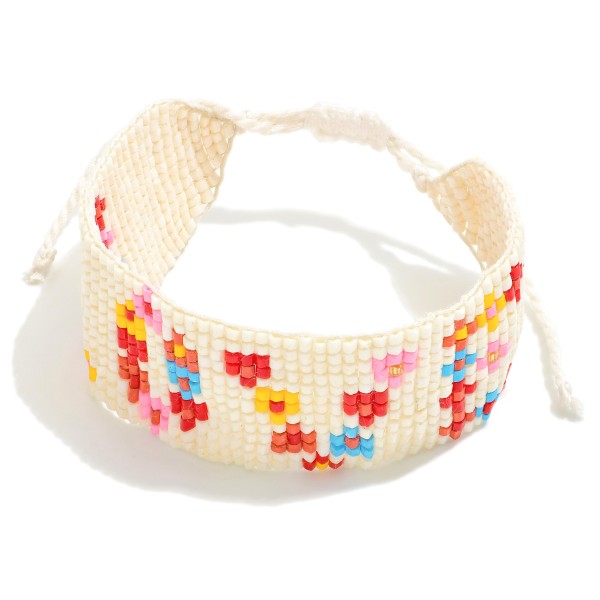 Wholesale seed Bead Flower Love Friendship Bracelet Adjustable One Fits Most