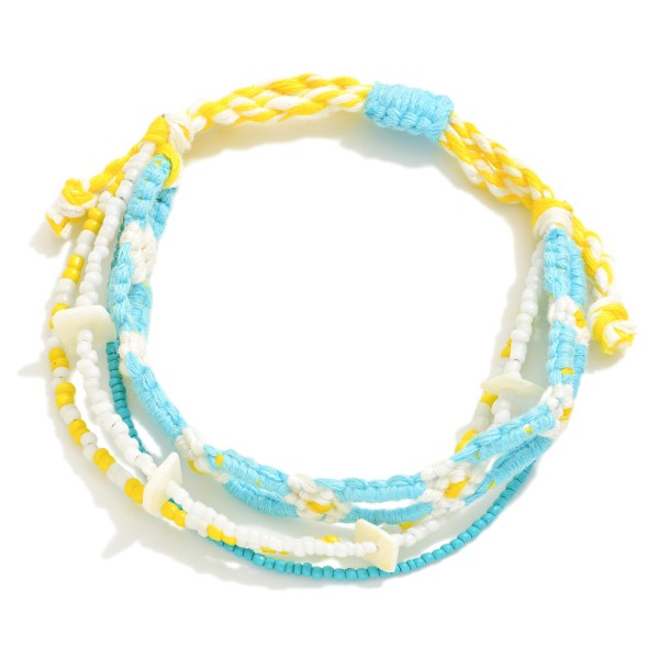 Wholesale adjustable Multi Stranded Friendship Bracelet Knotted Flowers Beaded S