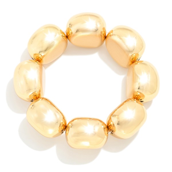 Wholesale chunky Metal Beaded Stretch Bracelet D