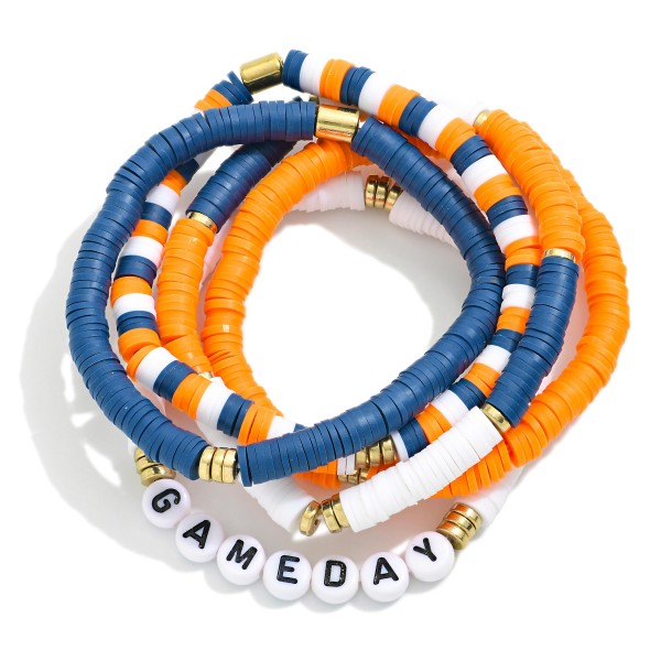 Set Of Five 'Game Day' Heishi Beaded Bracelets 

- Approximately 3.25" D

