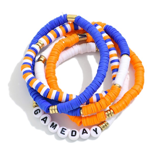 Wholesale set Five Game Day Heishi Beaded Bracelets D