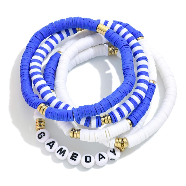 Wholesale set Five Game Day Heishi Beaded Bracelets D