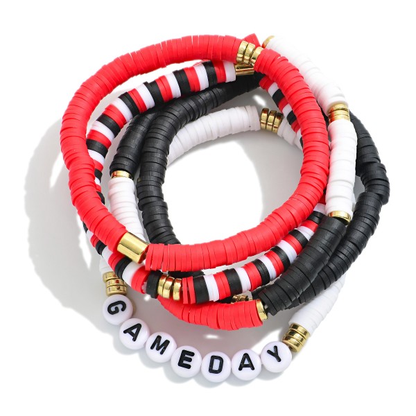 Wholesale set Five Game Day Heishi Beaded Bracelets D