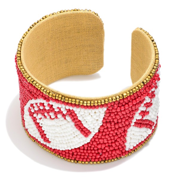 Wholesale seed Bead Game Day Football Cuff Bracelet D