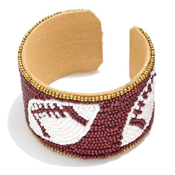 Wholesale seed Bead Game Day Football Cuff Bracelet D
