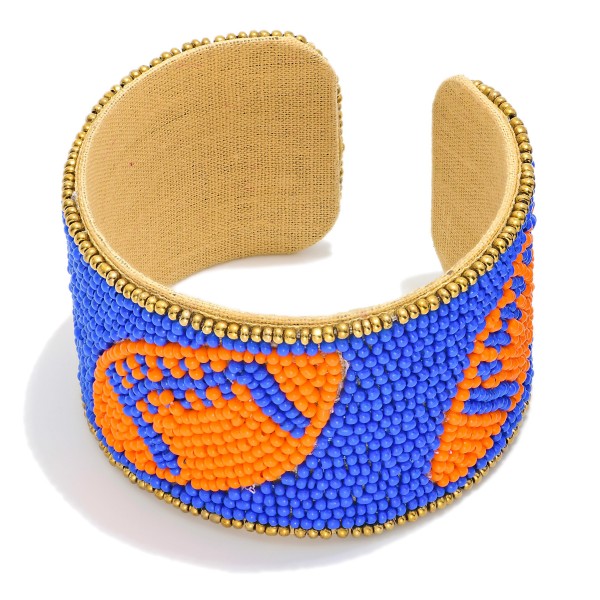 Wholesale seed Bead Game Day Football Cuff Bracelet D