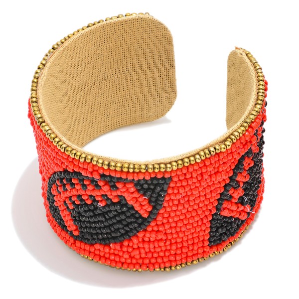 Wholesale seed Bead Game Day Football Cuff Bracelet D