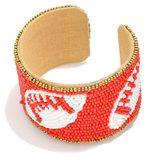 Wholesale seed Bead Game Day Football Cuff Bracelet D
