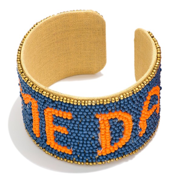 Wholesale seed Bead Game Day Cuff Bracelet D