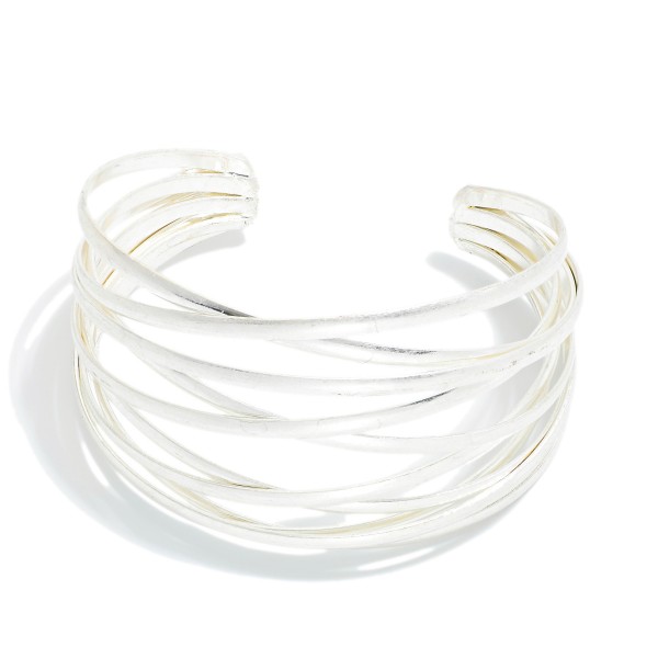Wholesale metal Layered Criss Cross Cuff Bracelet D