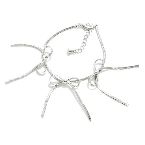 Wholesale brass Herringbone Chain Bow Bracelet Brass L Extender L