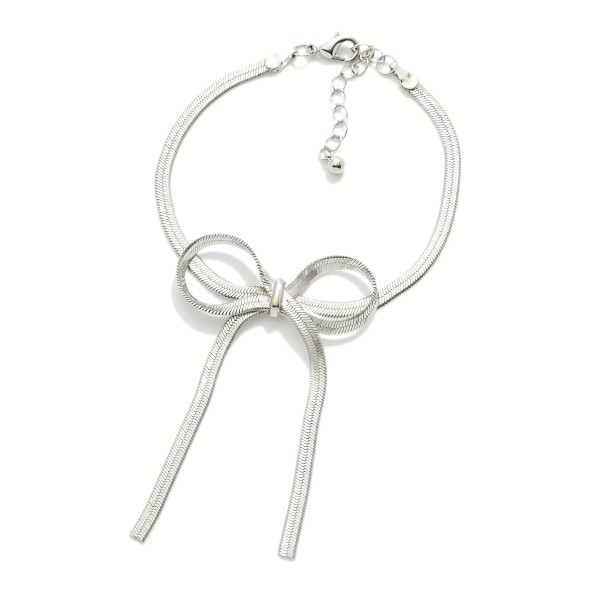 Wholesale brass Herringbone Chain Bow Bracelet Brass L Extender L