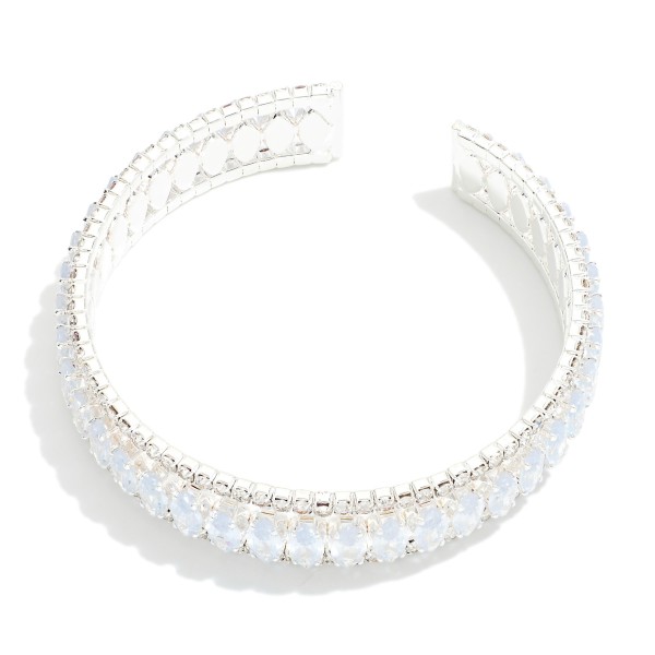 Wholesale oval Cut Cubic Zirconia Studded Cuff Bracelet D