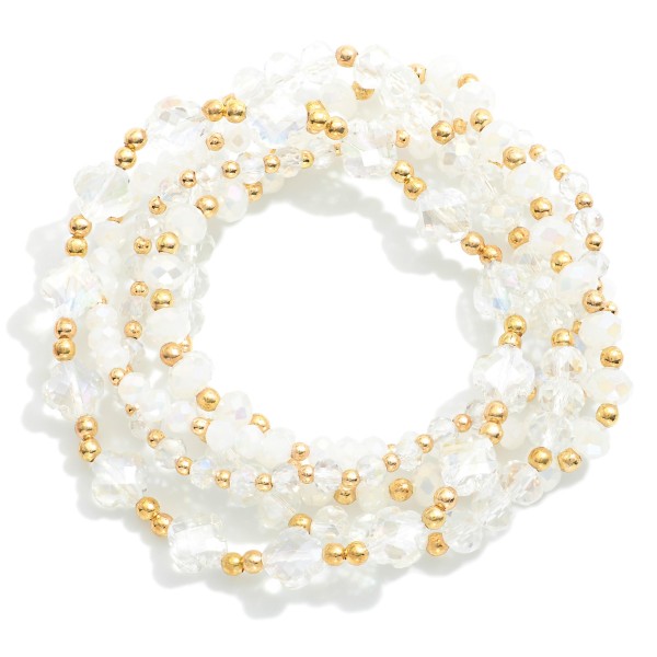 Wholesale set Faceted Glass Crystal Beaded Stretch Bracelets Glass Crystal Clove