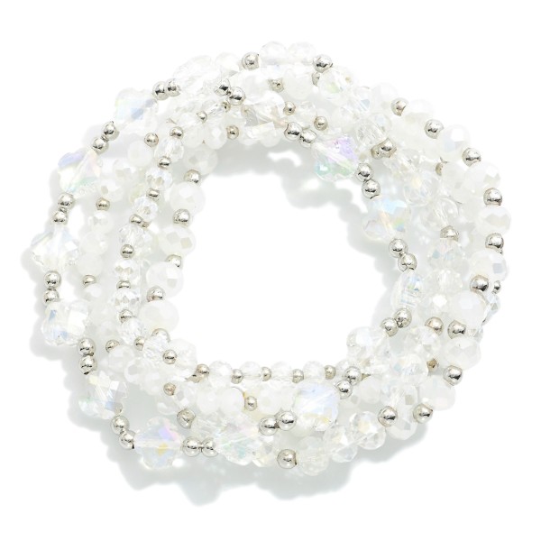 Wholesale set Faceted Glass Crystal Beaded Stretch Bracelets Glass Crystal Clove