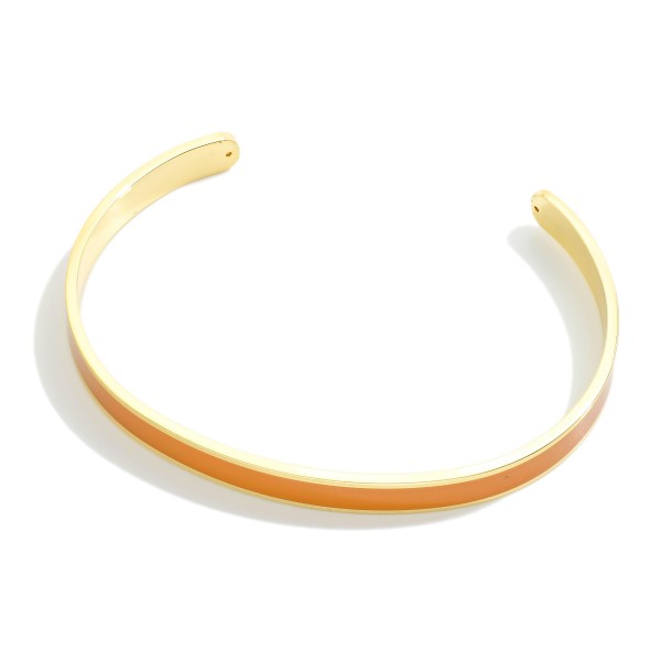 Wholesale gold Dipped Game Day Color Stripe Cuff Bracelet Gold Dipped Made Korea