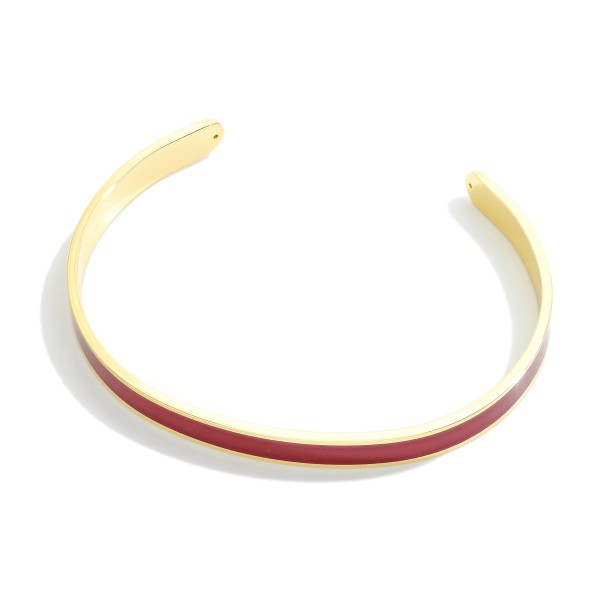 Gold Dipped Game Day Color Stripe Cuff Bracelet

- Gold Dipped
- Made in Korea
- Approximately 2.75" W