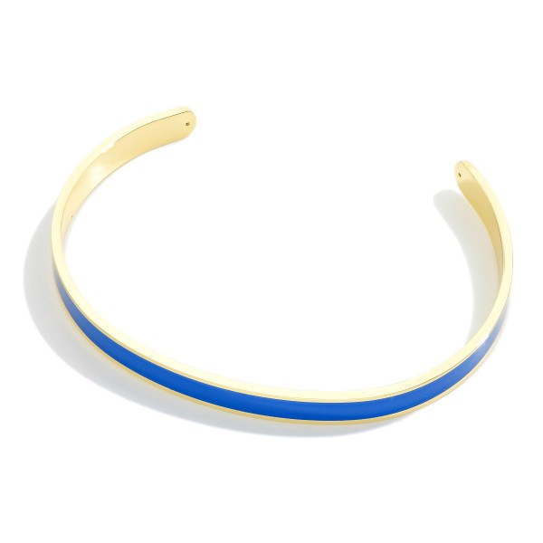 Gold Dipped Game Day Color Stripe Cuff Bracelet

- Gold Dipped
- Made in Korea
- Approximately 2.75" W