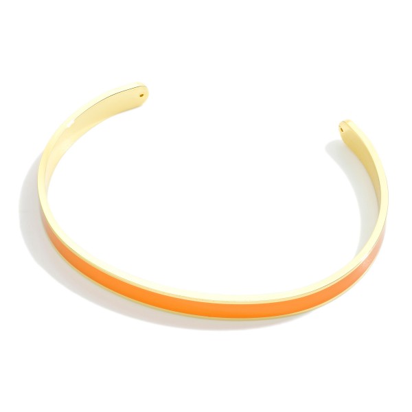 Wholesale gold Dipped Game Day Color Stripe Cuff Bracelet Gold Dipped Made Korea