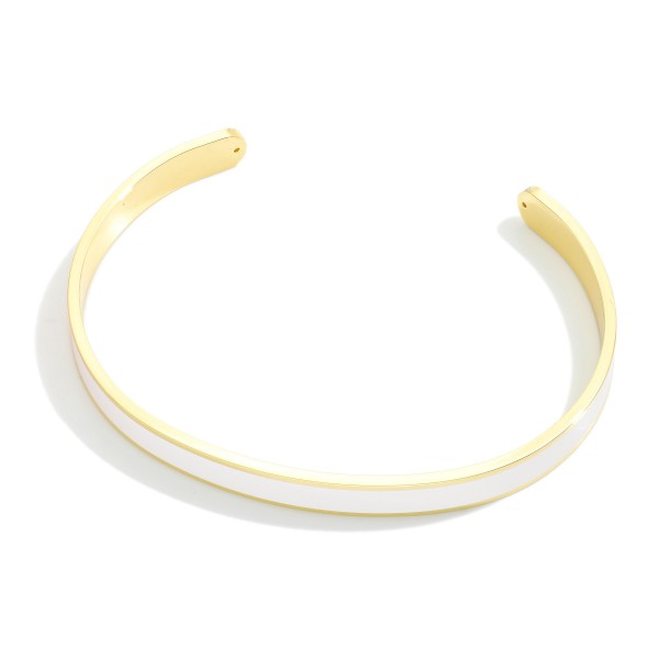 Gold Dipped Game Day Color Stripe Cuff Bracelet

- Gold Dipped
- Made in Korea
- Approximately 2.75" W