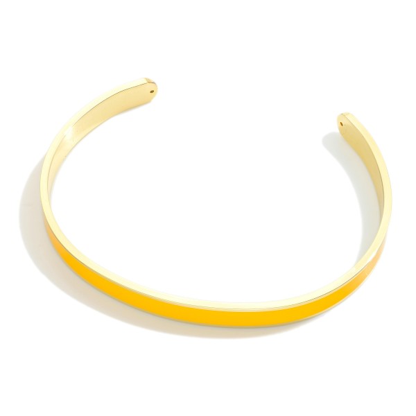 Wholesale gold Dipped Game Day Color Stripe Cuff Bracelet Gold Dipped Made Korea