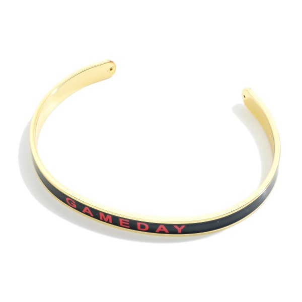 Wholesale gold Dipped Color Stripe Game Day Cuff Bracelet Gold Dipped Made Korea