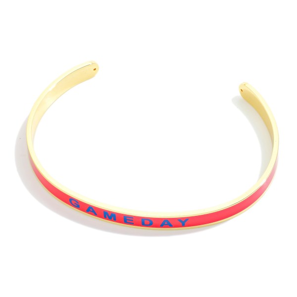 Gold Dipped Color Stripe "Game Day" Cuff Bracelet

- Gold Dipped
- Made in Korea
- Approximately 2.75" W