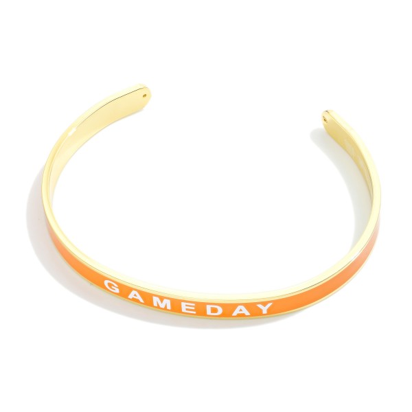 Wholesale gold Dipped Color Stripe Game Day Cuff Bracelet Gold Dipped Made Korea