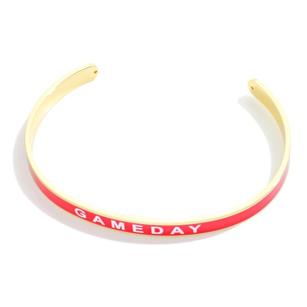 Wholesale gold Dipped Color Stripe Game Day Cuff Bracelet Gold Dipped Made Korea