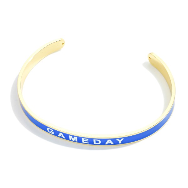 Wholesale gold Dipped Color Stripe Game Day Cuff Bracelet Gold Dipped Made Korea