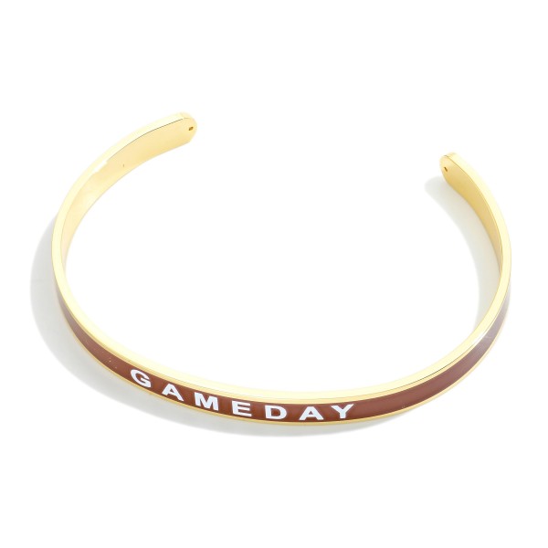 Wholesale gold Dipped Color Stripe Game Day Cuff Bracelet Gold Dipped Made Korea
