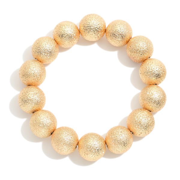 Wholesale textured Metal Beaded Stretch Bracelet L