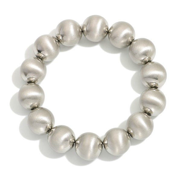 Wholesale matte Metal Beaded Stretch Bracelet D
