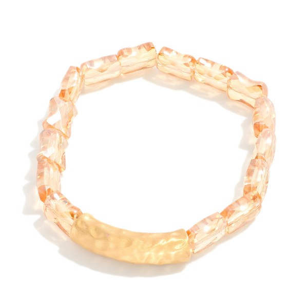 Wholesale faceted Peanut Bead Stretch Bracelet D