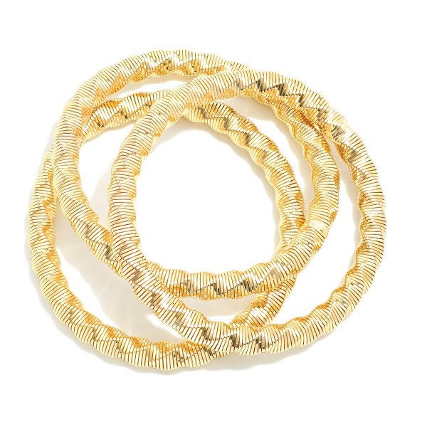 Wholesale set Twisted Coil Metal Stretch Bracelets D