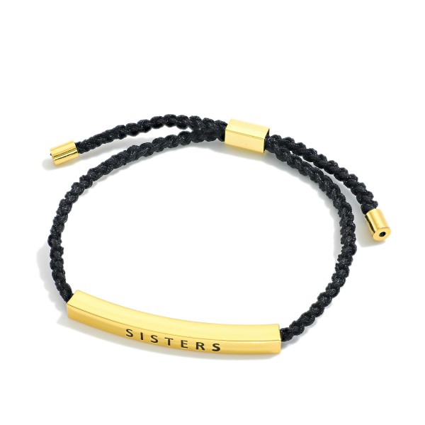 Wholesale adjustable Gold Dipped Braided Tube Message Bracelet D