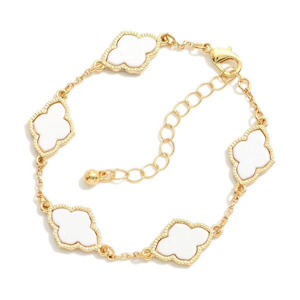Wholesale linked Clover Bracelet Glass Stone D Extender L