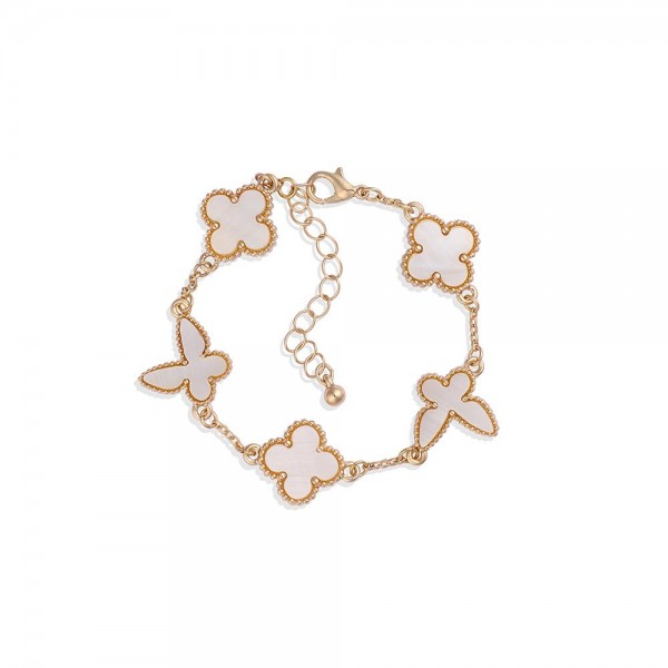 Wholesale linked Clover Bracelet Butterfly D Extender L