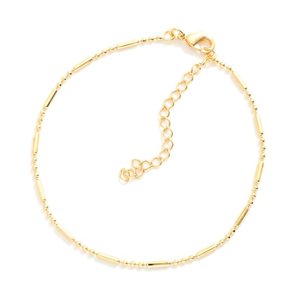 Wholesale ball Chain Bracelet Metal Tube Beads L Extender L k Gold Hypoallergeni