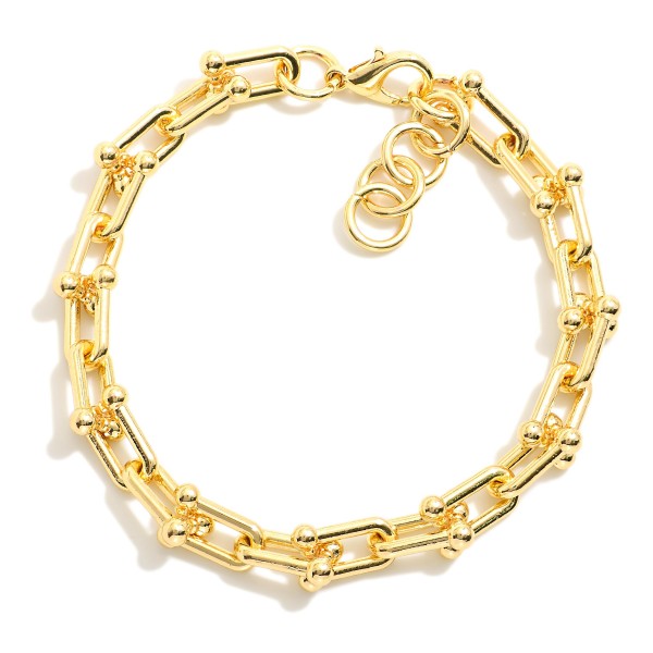 Wholesale gold Dipped Small U Chain Link Bracelet D Extender L