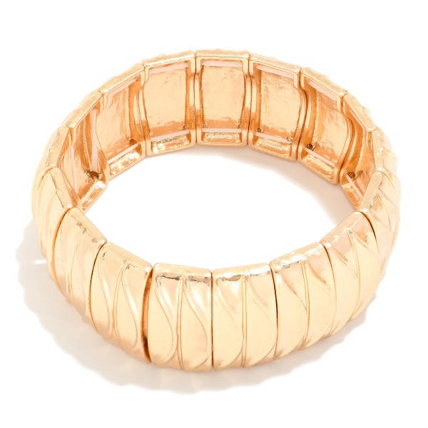 Wholesale metal Stretch Bangle Bracelet Wave Accent D