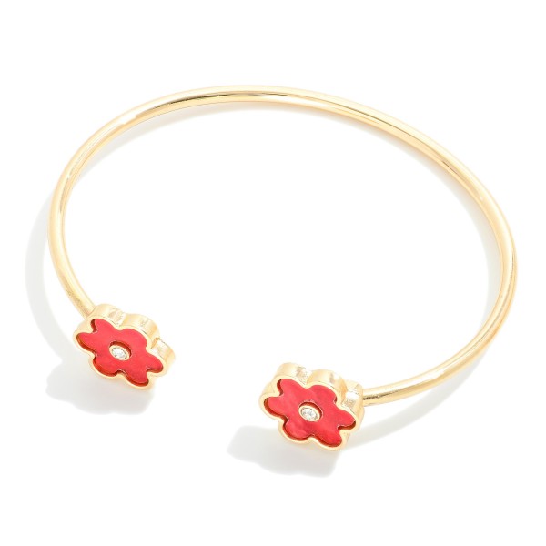 Wholesale metal Cuff Bracelet Acetate Flowers D