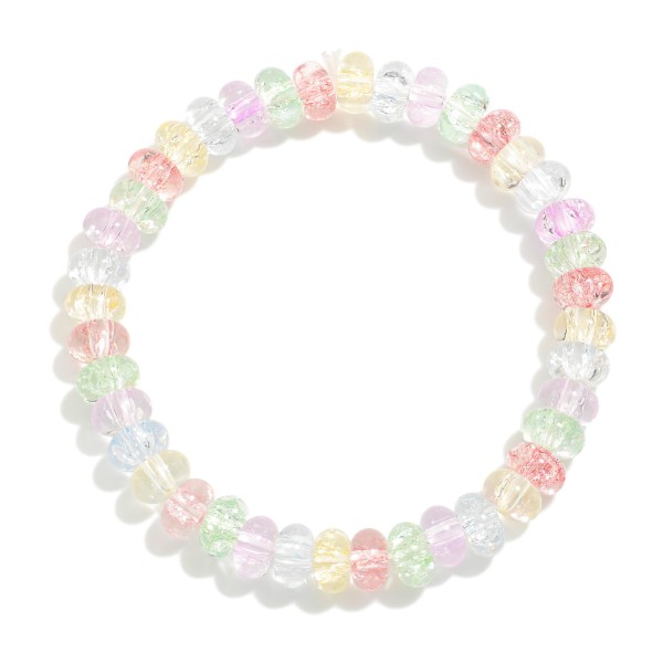 Wholesale crackle Glass Beaded Stretch Bracelet D