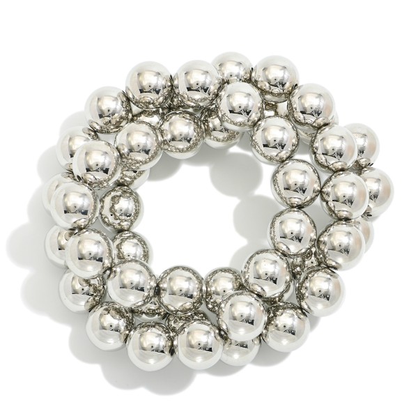 Wholesale set Three Metal Beaded Bracelets D