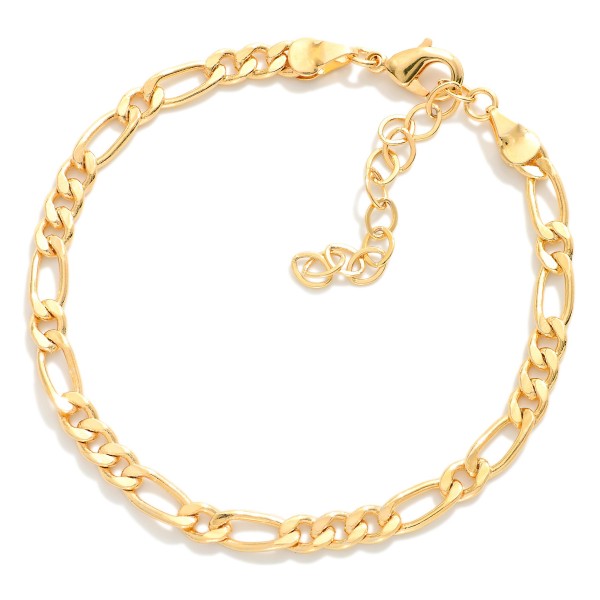 Figaro Chain Link Necklace 

- Approximately 18" L
- Extender 2" L
- 18k Gold Filled
- Hypoallergenic
- Made In Brazil