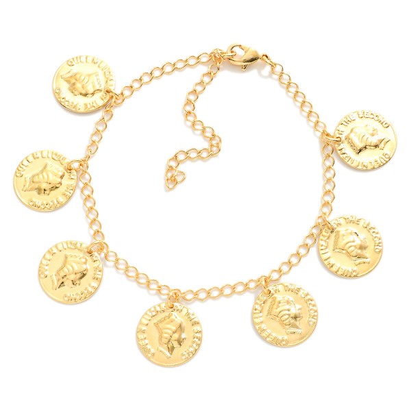 Wholesale chain Link Bracelet Coin Charms L Extender L k Gold Hypoallergenic Mad