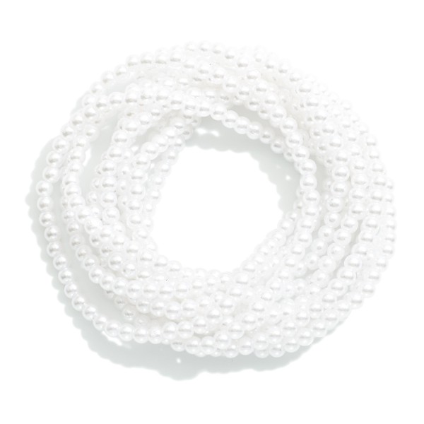 Wholesale set Ten Pearl Beaded Stretch Bracelets D