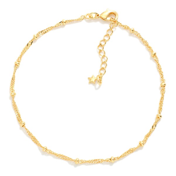 Wholesale singapore Chain Necklace Metal Dick Bead Accents L Extender L k Gold H