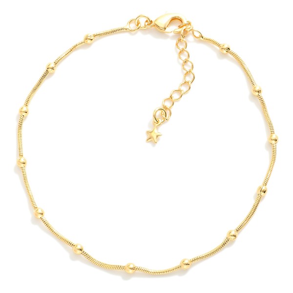 Wholesale snake Chain Link Bracelet Metal Ball Stations L Extender L k Gold Hypo